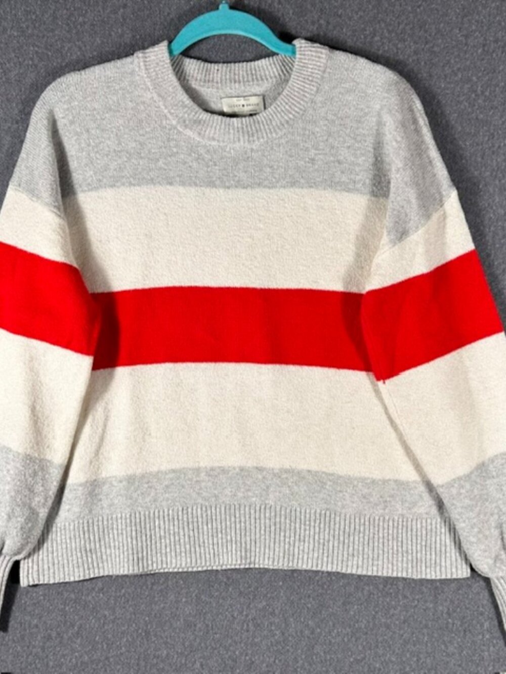 Lucky Brand Colorblock Stripe Crewneck Sweater Womens Sz Small Pullover L/S
